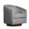 Flash Furniture Dean Club Style Commercial Barrel Accent Armchair Metal Base, Gray Fabric Upholstery BS-AC22-064-GRY-GG - alternate 2